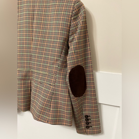 Talbots Brown & Multi-Color Plaid Wool Blend Riding Blazer Size 4 - Picture 7 of 9